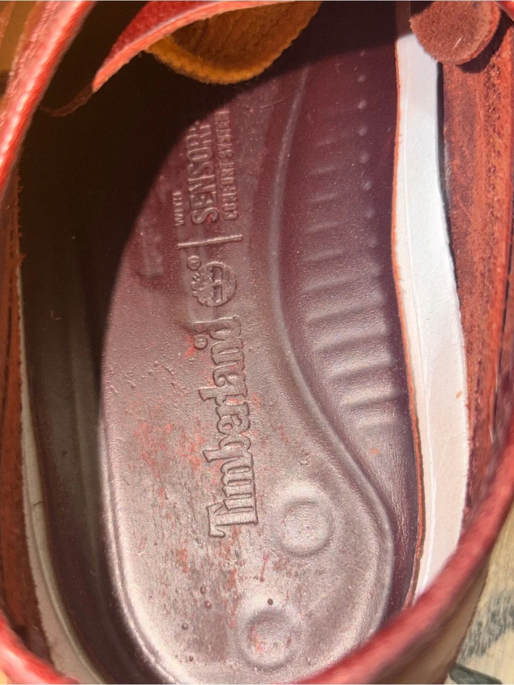 Timberland Authentic 3-Eye Lug Handsewn Burgundy Leather BoatShoes Men’s sz 10.5